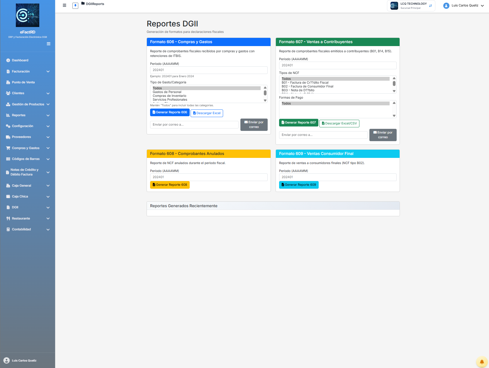Reportes DGII eFactRD